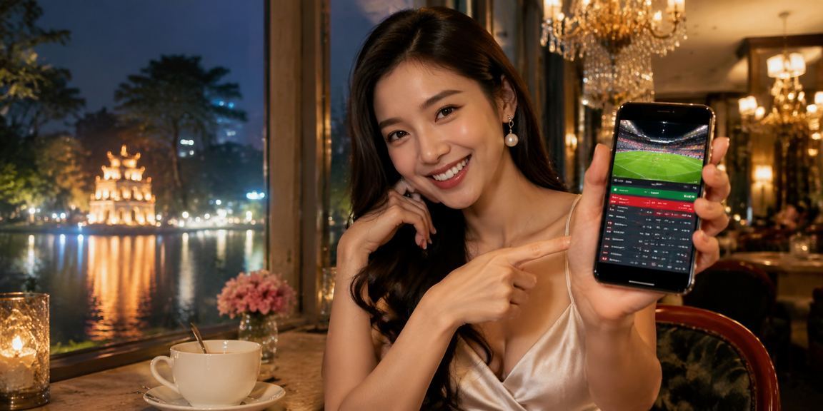 Người dùng tại Hà Nội sử dụng ứng dụng casino trực tuyến trong quán cà phê